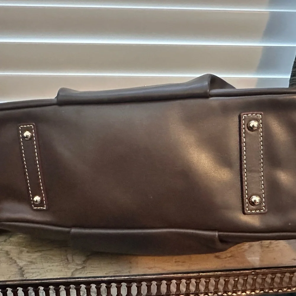 Dooney & Bourke Dark Brown Leather Shoulder Bag - Picture 4 of 8